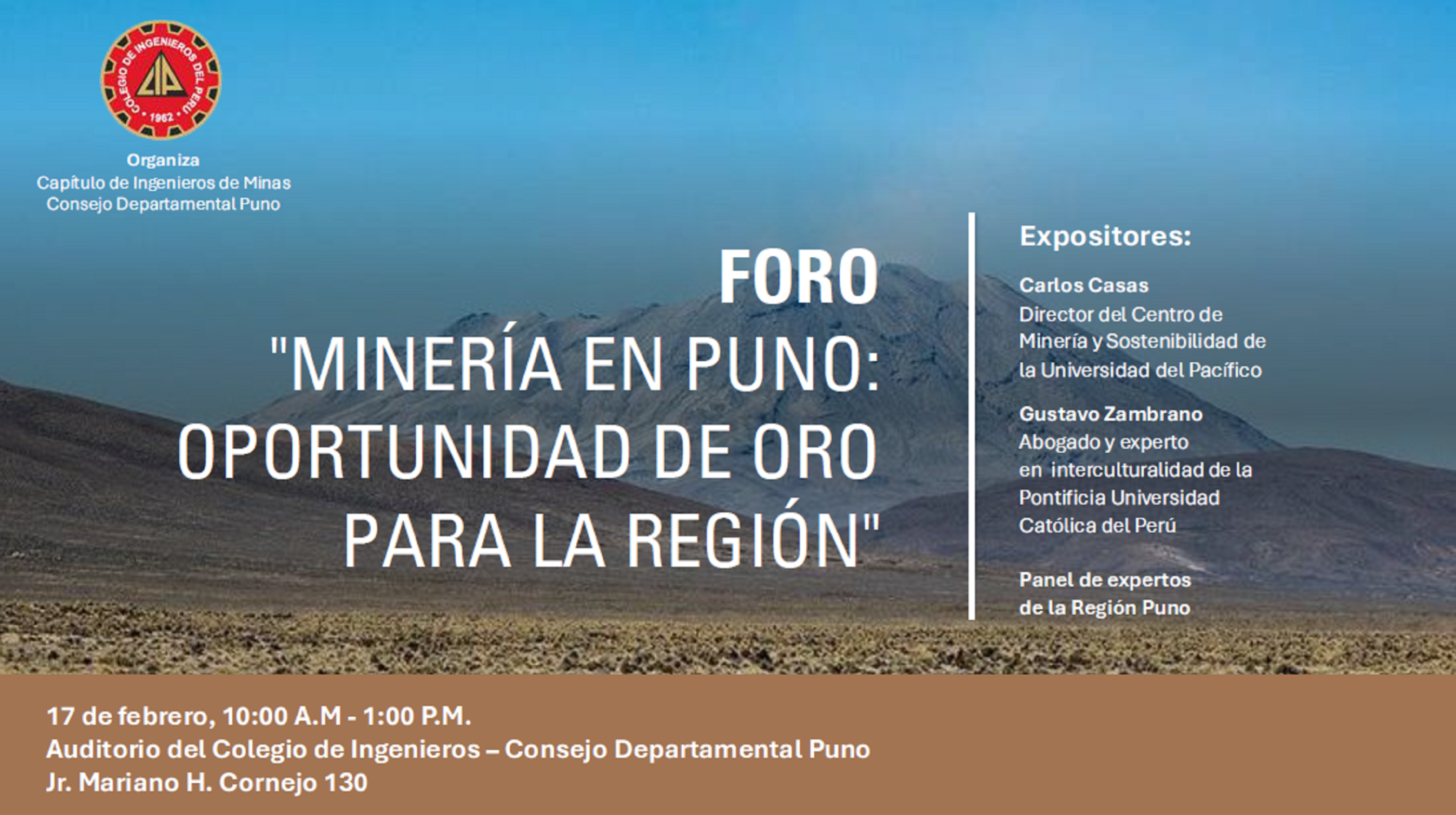 Expertos nacionales se reúnen en foro para debatir sobre minería en Puno